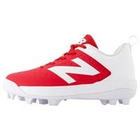 New Balance Youth 4040V8 Molded Baseball Cleats, Red/White