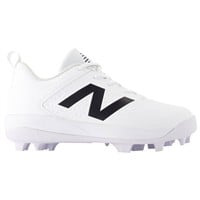 New Balance Youth 4040V8 Molded Baseball Cleats, White/White