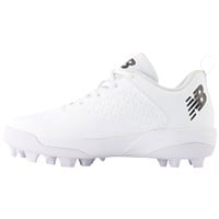 New Balance Youth 4040V8 Molded Baseball Cleats, White/White