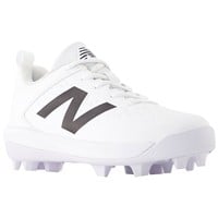 New Balance Youth 4040V8 Molded Baseball Cleats, White/White