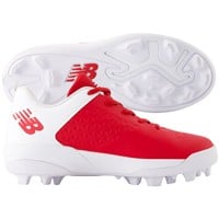 New Balance Youth 4040V8 Molded Baseball Cleats, Red/White
