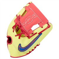 NIKE Youth Vapor Acuna 9.5IN Baseball Glove, Yellow/Red