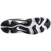 NIKE Men's Alpha Huarache Keystone Low Molded Baseball Cleats, Black/White/Grey