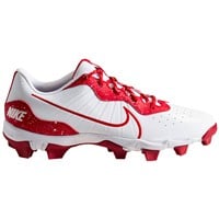 NIKE Men's Alpha Huarache Keystone Low Molded Baseball Cleats, White/Red