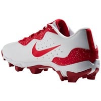 NIKE Men's Alpha Huarache Keystone Low Molded Baseball Cleats, White/Red