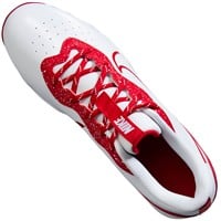 NIKE Men's Alpha Huarache Keystone Low Molded Baseball Cleats, White/Red