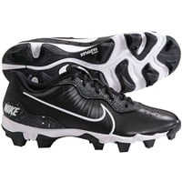 NIKE Men's Alpha Huarache Keystone Low Molded Baseball Cleats, Black/White/Grey