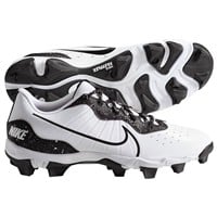 NIKE Men's Alpha Huarache Keystone Low Molded Baseball Cleats, White/Black