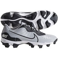NIKE Men's Alpha Huarache Keystone Low Molded Baseball Cleats, White/Grey