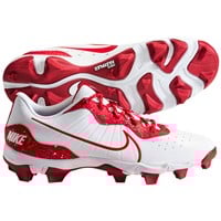 NIKE Men's Alpha Huarache Keystone Low Molded Baseball Cleats, White/Red