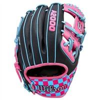 Wilson LE A2000 1786SS Pottstown Chkrbrd 11.5IN Baseball Glove (WBW104264115), Black/Pink