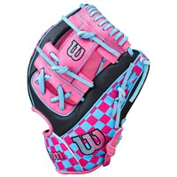 Wilson LE A2000 1786SS Pottstown Chkrbrd 11.5IN Baseball Glove (WBW104264115), Black/Pink