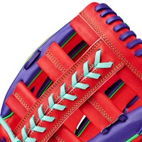 Wilson A2K 1810 12.75 Baseball Glove (WBW1041511275), Purple/Red/Green
