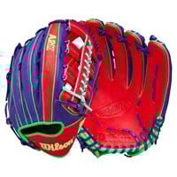 Wilson A2K 1810 12.75 Baseball Glove (WBW1041511275), Purple/Red/Green