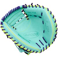 Wilson A2000 PF33 Pedroia Fit 33 Baseball Catchers Glove (WBW10414533), Green/Black/Yellow