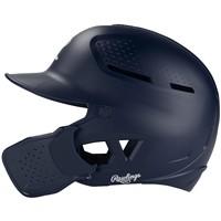 Rawlings RX2 Series Batting Helmet w/ Reversible & Adjustable Jaw Guard, Navy
