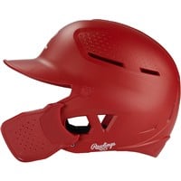 Rawlings RX2 Series Batting Helmet w/ Reversible & Adjustable Jaw Guard, Scarlet