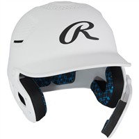 Rawlings RX2 Series Batting Helmet w/ Reversible & Adjustable Jaw Guard, White