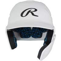 Rawlings RX2 Series Batting Helmet w/ Reversible & Adjustable Jaw Guard, White