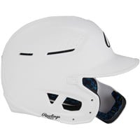 Rawlings RX2 Series Batting Helmet w/ Reversible & Adjustable Jaw Guard, White