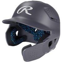 Rawlings RX2 Series Batting Helmet w/ Reversible & Adjustable Jaw Guard, Charcoal