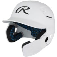 Rawlings RX2 Series Batting Helmet w/ Reversible & Adjustable Jaw Guard, White