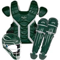 Rawlings Adult Mach Pro Series Catchers Set, Dark Green/White