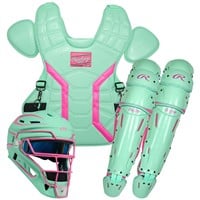 Rawlings Adult Mach Pro Series Catchers Set, Mint/Pink