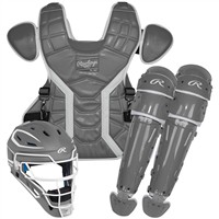 Rawlings Intermediate Mach Pro Series Catchers Set, Charcoal/White