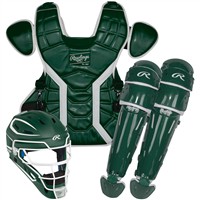 Rawlings Intermediate Mach Pro Series Catchers Set, Dark Green/White