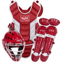 Rawlings Players 3 Series T-Ball Catchers Set, Scarlet/White