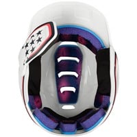 Easton Z50 Matte Batting Helmet w/Reversible & Adjustable Jaw Guard, Red/White/Blue