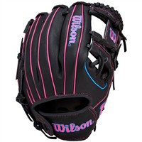 Wilson A1000 DP15 Pedroia Fit 11.5in Baseball Glove, Black/Pink