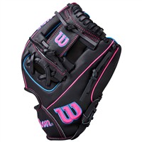 Wilson A1000 DP15 Pedroia Fit 11.5in Baseball Glove, Black/Pink