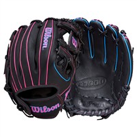 Wilson A1000 DP15 Pedroia Fit 11.5in Baseball Glove, Black/Pink