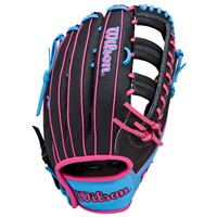 Wilson A1000 1892SS Pedroia Fit 12.25in Baseball Glove, Black/Pink