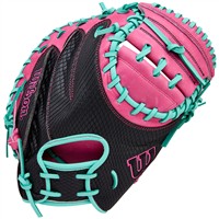 Wilson A1000 CM33 SuperSkin Baseball Catchers Glove, Pink/Black