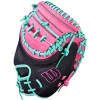 Wilson A1000 CM33 SuperSkin Baseball Catchers Glove, Pink/Black
