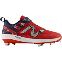 New Balance Mens 4040v8 WBC LE Low Metal Baseball Cleats, Red/White/Blue - USA