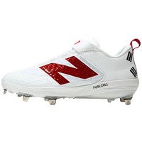 New Balance Mens 4040v8 WBC LE Low Metal Baseball Cleats, White/Red/Blue - South Korea