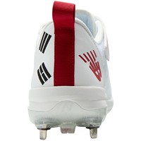 New Balance Mens 4040v8 WBC LE Low Metal Baseball Cleats, White/Red/Blue - South Korea