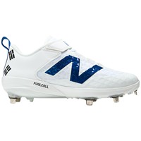 New Balance Mens 4040v8 WBC LE Low Metal Baseball Cleats, White/Red/Blue - South Korea