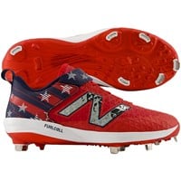 New Balance Mens 4040v8 WBC LE Low Metal Baseball Cleats, Red/White/Blue - USA