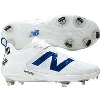 New Balance Mens 4040v8 WBC LE Low Metal Baseball Cleats, White/Red/Blue - South Korea