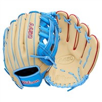 Wilson Youth A450 12in Baseball Glove, Blue/Red