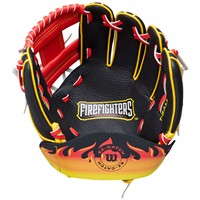Wilson A200 EZ Catch Fire Fighters 10in Baseball Glove, Black/Red