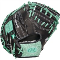 Rawlings Pro Preferred 33in Baseball Catchers Glove (PROSCM33-23BM), Black/Light Green