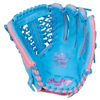 Rawlings Heart of the Hide 12.75in Baseball Glove (PROR3319-4CB), Blue/Pink