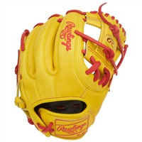 Rawlings Heart of the Hide Contour Fit 11.5in Baseball Glove (PROR314U-2Y), Yellow/Red