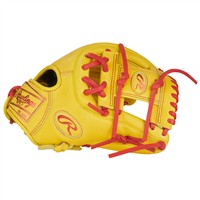 Rawlings Heart of the Hide Contour Fit 11.5in Baseball Glove (PROR314U-2Y), Yellow/Red